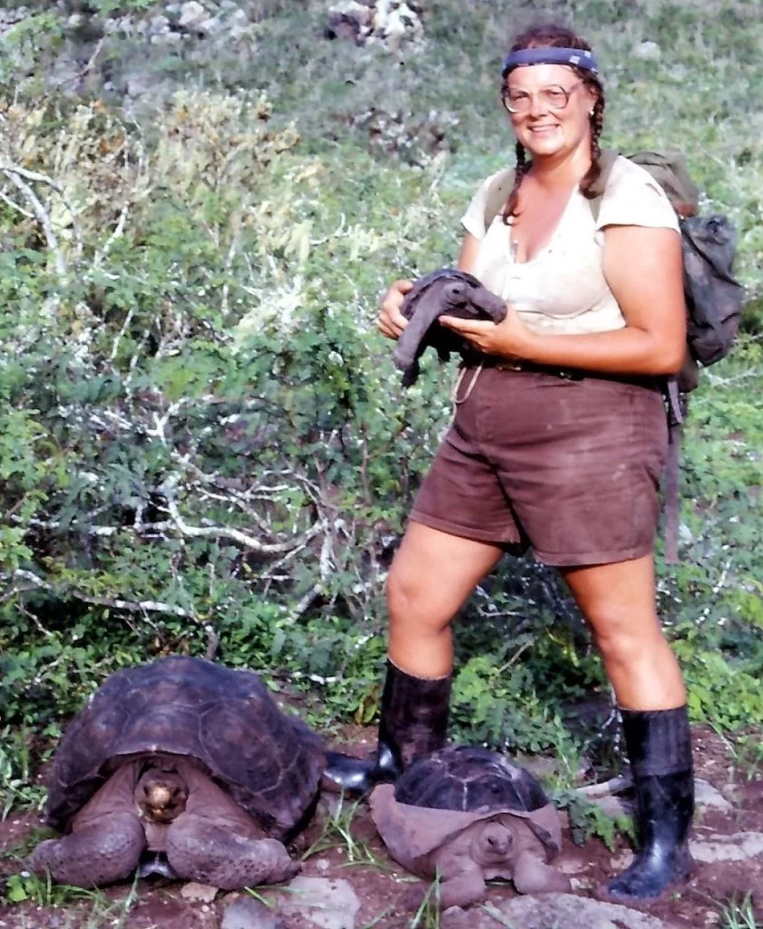 Dr. Linda J. Cayot at Pinzón Island, 1982