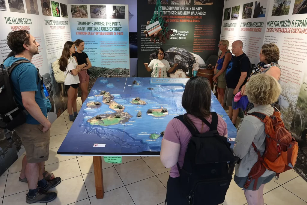 Ivonne Torres, Coordinator of the Conservation Center, in her daily work educating about the challenges of conservation in Galápagos.